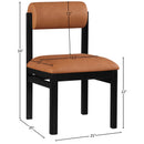  Meridian Roundhill Cognac Vegan Leather Upholstered Dining Chair IMAGE 8