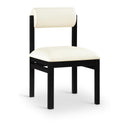  Color_Cream -- Roundhill Cream Vegan Leather Upholstered Dining Chair IMAGE 1
