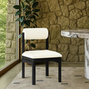  Color_Cream -- Roundhill Cream Vegan Leather Upholstered Dining Chair IMAGE 2