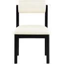  Color_Cream -- Roundhill Cream Vegan Leather Upholstered Dining Chair IMAGE 3