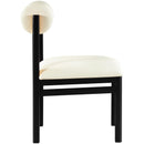  Color_Cream -- Roundhill Cream Vegan Leather Upholstered Dining Chair IMAGE 4