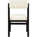  Color_Cream -- Roundhill Cream Vegan Leather Upholstered Dining Chair IMAGE 5