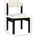  Color_Cream -- Roundhill Cream Vegan Leather Upholstered Dining Chair IMAGE 8