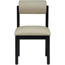  Color_Taupe -- Roundhill Taupe Vegan Leather Upholstered Dining Chair IMAGE 3