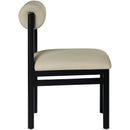  Meridian Roundhill Taupe Vegan Leather Upholstered Dining Chair IMAGE 4