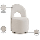  Meridian Cirelle Beige Linen Textured Performance Fabric Upholstered Dining Chair IMAGE 10