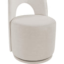  Meridian Cirelle Beige Linen Textured Performance Fabric Upholstered Dining Chair IMAGE 7