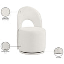  Color_Cream -- Cirelle Cream Linen Textured Performance Fabric Upholstered Dining Chair IMAGE 10