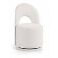  Color_Cream -- Cirelle Cream Linen Textured Performance Fabric Upholstered Dining Chair IMAGE 1