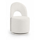  Color_Cream -- Cirelle Cream Linen Textured Performance Fabric Upholstered Dining Chair IMAGE 1