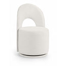  Meridian Cirelle Cream Linen Textured Performance Fabric Upholstered Dining Chair IMAGE 1