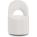  Color_Cream -- Cirelle Cream Linen Textured Performance Fabric Upholstered Dining Chair IMAGE 3