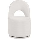  Meridian Cirelle Cream Linen Textured Performance Fabric Upholstered Dining Chair IMAGE 3