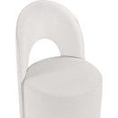  Color_Cream -- Cirelle Cream Linen Textured Performance Fabric Upholstered Dining Chair IMAGE 6