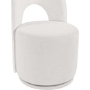  Color_Cream -- Cirelle Cream Linen Textured Performance Fabric Upholstered Dining Chair IMAGE 7
