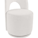  Meridian Cirelle Cream Linen Textured Performance Fabric Upholstered Dining Chair IMAGE 7