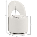  Color_Cream -- Cirelle Cream Linen Textured Performance Fabric Upholstered Dining Chair IMAGE 9