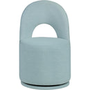  Meridian Cirelle Light Blue Linen Textured Performance Fabric Upholstered Dining Chair IMAGE 3