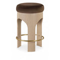  Color_Brown -- Bocceli Brown Velvet Upholstered Counter Stool IMAGE 1