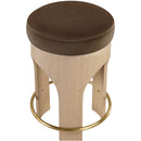  Color_Brown -- Bocceli Brown Velvet Upholstered Counter Stool IMAGE 4