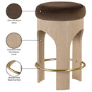  Color_Brown -- Bocceli Brown Velvet Upholstered Counter Stool IMAGE 7