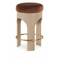  Color_Cognac -- Bocceli Cognac Velvet Upholstered Counter Stool IMAGE 1