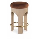  Color_Cognac -- Bocceli Cognac Velvet Upholstered Counter Stool IMAGE 1