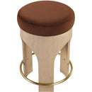  Color_Cognac -- Bocceli Cognac Velvet Upholstered Counter Stool IMAGE 4