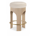  Color_Cream -- Bocceli Cream Velvet Upholstered Counter Stool IMAGE 1