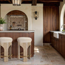  Color_Cream -- Bocceli Cream Velvet Upholstered Counter Stool IMAGE 2