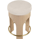  Meridian Bocceli Cream Velvet Upholstered Counter Stool IMAGE 4