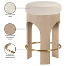  Color_Cream -- Bocceli Cream Velvet Upholstered Counter Stool IMAGE 7