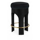  Color_Black -- Bocceli Black Velvet Upholstered Counter Stool IMAGE 1