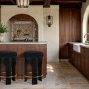  Color_Black -- Bocceli Black Velvet Upholstered Counter Stool IMAGE 2