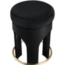  Color_Black -- Bocceli Black Velvet Upholstered Counter Stool IMAGE 4