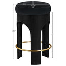  Color_Black -- Bocceli Black Velvet Upholstered Counter Stool IMAGE 6