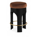  Color_Cognac -- Bocceli Cognac Velvet Upholstered Counter Stool IMAGE 1