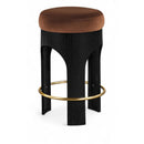 Color_Cognac -- Bocceli Cognac Velvet Upholstered Counter Stool IMAGE 1