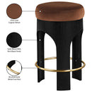 Color_Cognac -- Bocceli Cognac Velvet Upholstered Counter Stool IMAGE 7