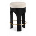  Color_Cream -- Bocceli Cream Velvet Upholstered Counter Stool IMAGE 1