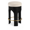  Color_Cream -- Bocceli Cream Velvet Upholstered Counter Stool IMAGE 1