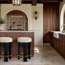  Color_Cream -- Bocceli Cream Velvet Upholstered Counter Stool IMAGE 2