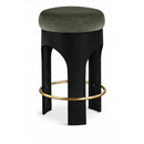  Color_Green -- Bocceli Green Velvet Upholstered Counter Stool IMAGE 1