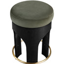  Color_Green -- Bocceli Green Velvet Upholstered Counter Stool IMAGE 4