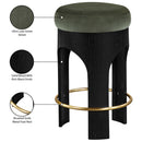  Color_Green -- Bocceli Green Velvet Upholstered Counter Stool IMAGE 7