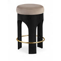 Color_Taupe -- Bocceli Taupe Velvet Upholstered Counter Stool IMAGE 1