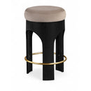  Color_Taupe -- Bocceli Taupe Velvet Upholstered Counter Stool IMAGE 1