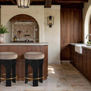  Meridian Bocceli Taupe Velvet Upholstered Counter Stool IMAGE 2
