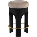 Color_Taupe -- Bocceli Taupe Velvet Upholstered Counter Stool IMAGE 3