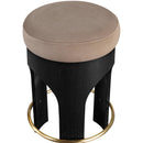  Color_Taupe -- Bocceli Taupe Velvet Upholstered Counter Stool IMAGE 5